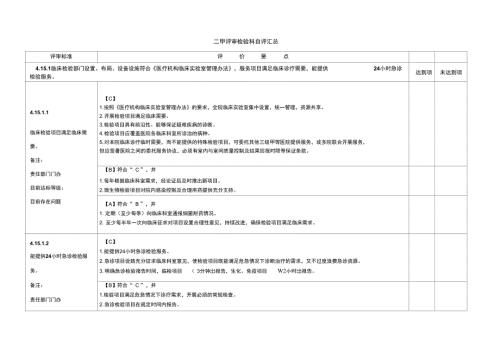 二甲评审检验科自评汇总概要.doc