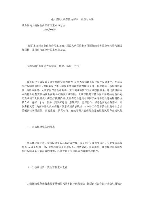 城乡居民大病保险内部审计重点与方法.docx