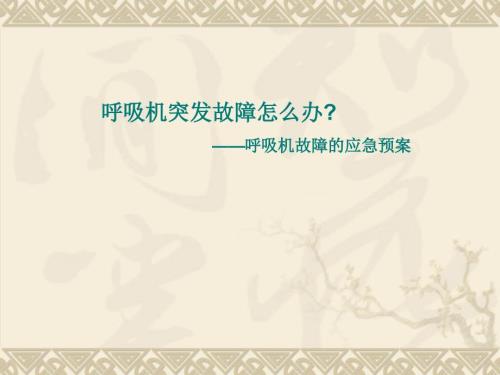 呼吸机发生故障的应急预案.ppt