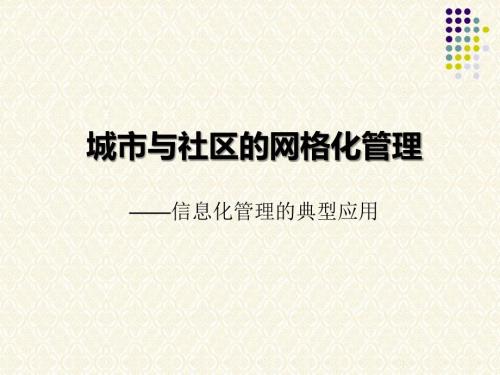 城市与社区的网格化管理培训讲座课件PPT模板.ppt