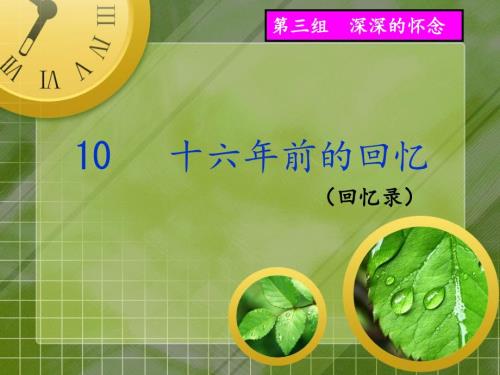 十六年前的回忆PPT课件.ppt