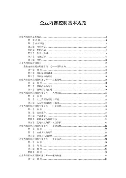 企业内部控制基本规范及配套指引DOC77页.docx