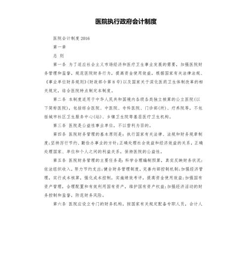 医院执行政府会计制度.docx