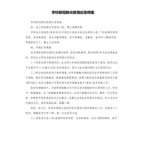 学校新冠肺炎疫情应急预案.docx