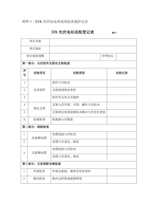 光伏电站巡检记录表.docx