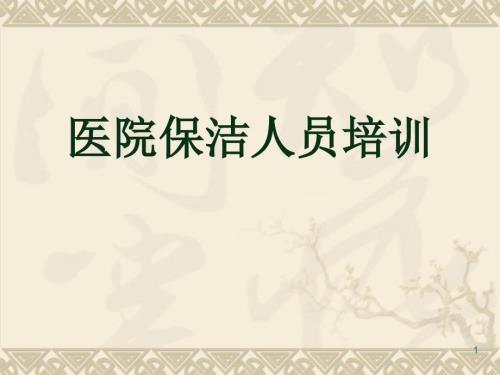医院保洁人员培训.ppt