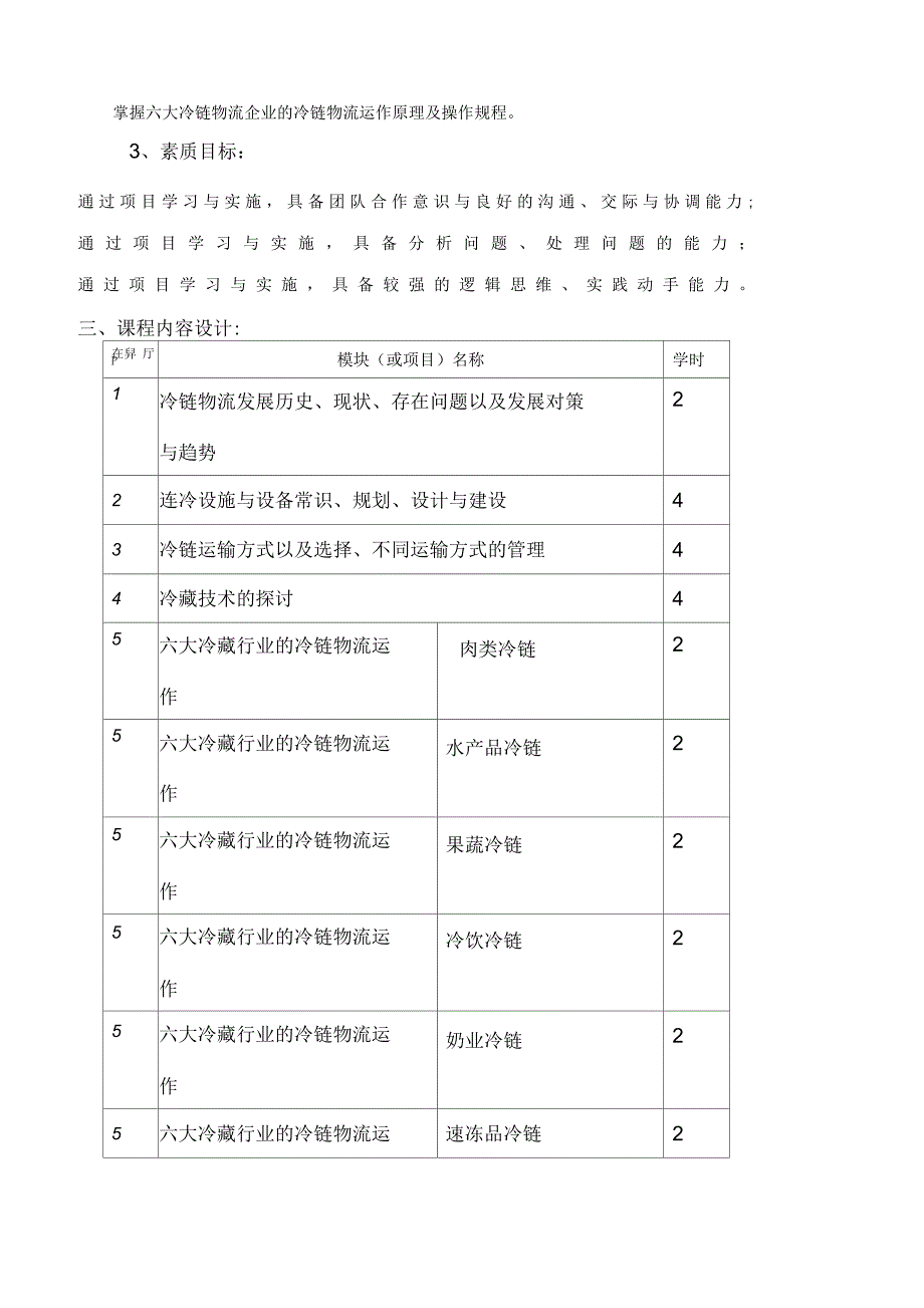 冷链物流运营实务整体教学设计.docx_第3页