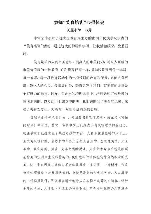 参加美育培训心得体会.doc