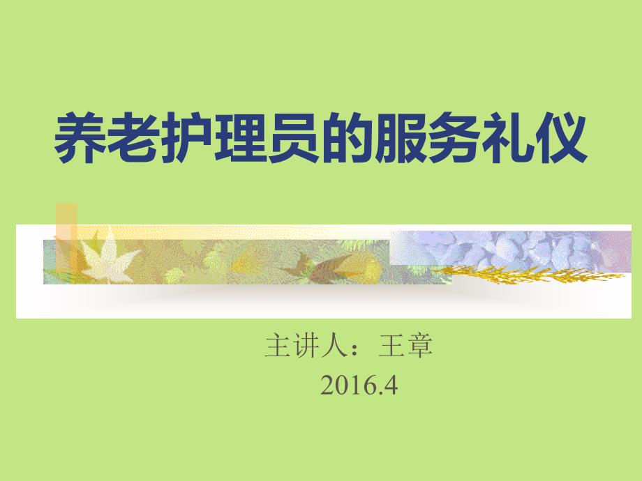 养老护理员的服务礼仪ppt课件.pptx_第1页