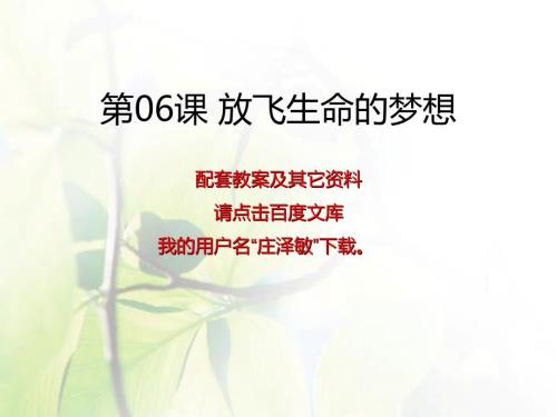 中专中职心理第06课放飞生命的梦想课件.ppt