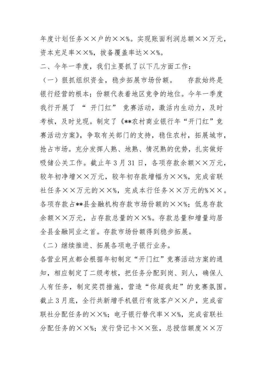 农商银行一季度工作总结共18篇.docx_第2页