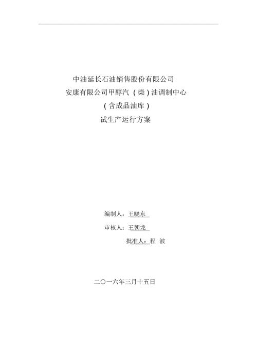 安康有限公司试生产运行方案.docx