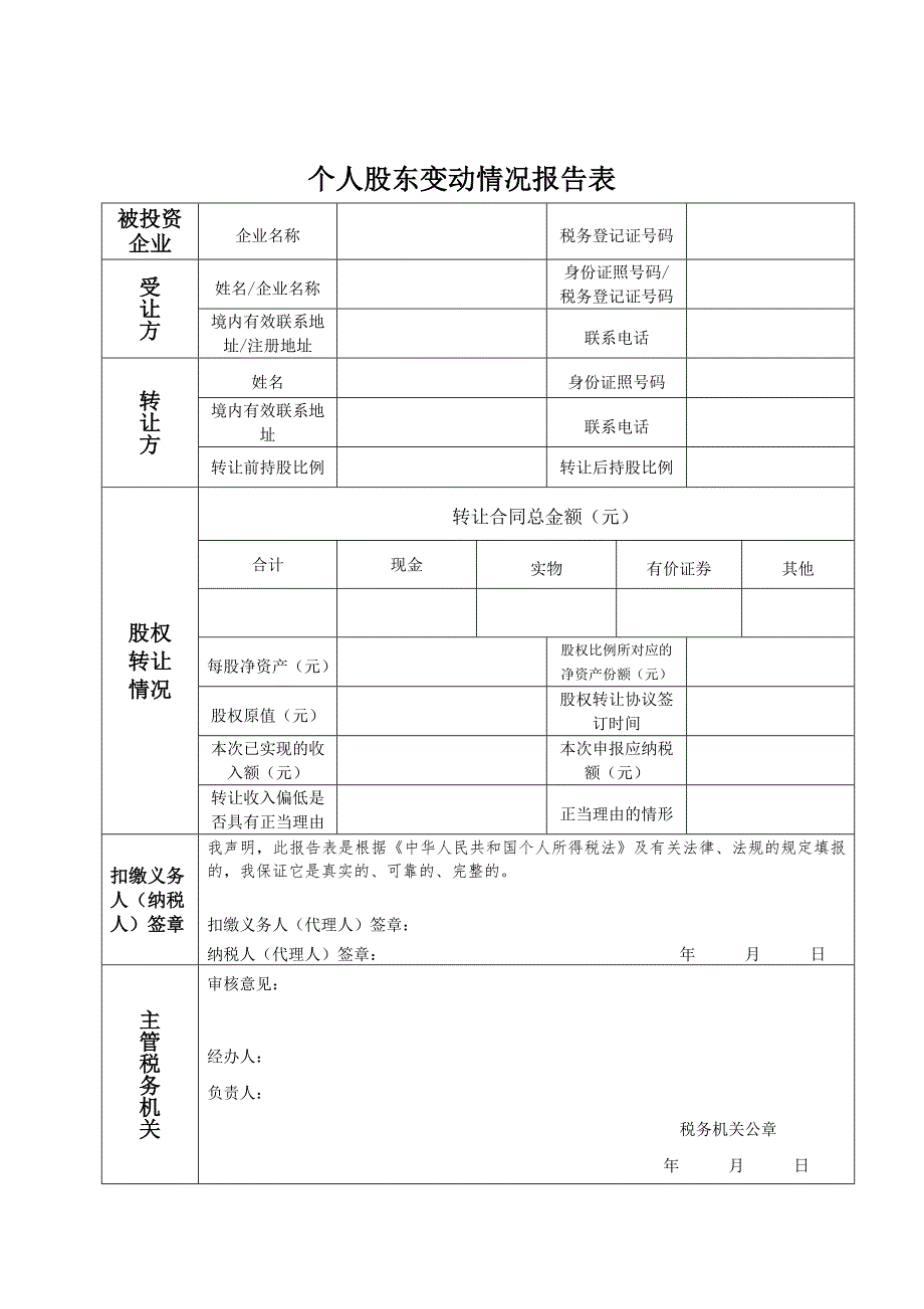 个人股东变动情况报告表一式三份北京.doc_第1页