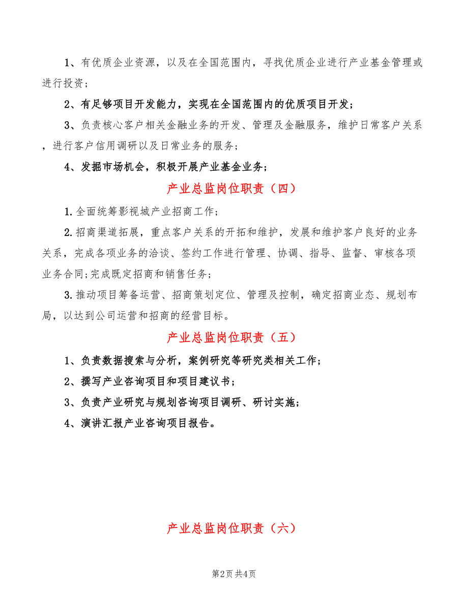 产业总监岗位职责10篇.doc_第2页