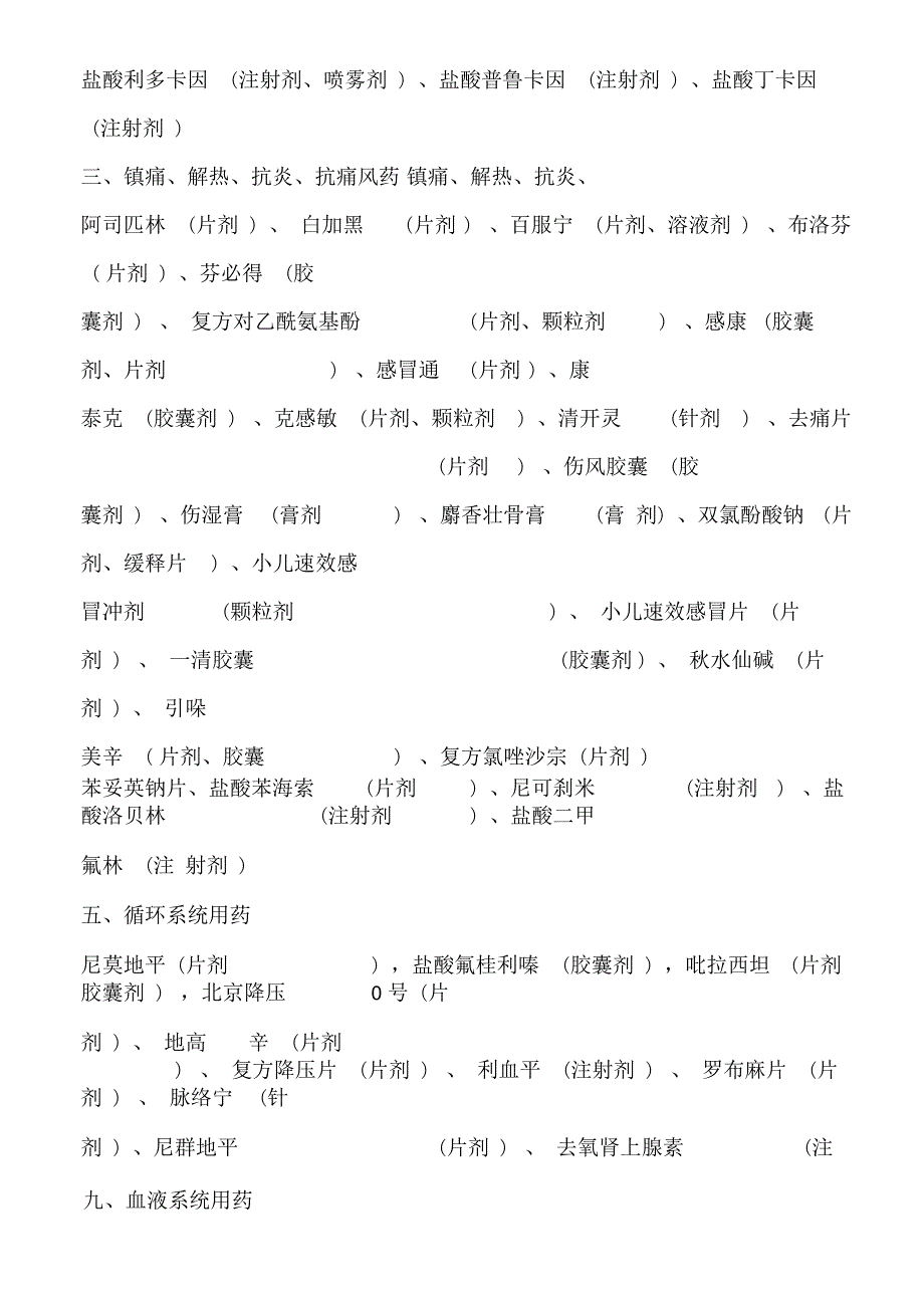 个体诊所常用和急救药品目录.docx_第2页