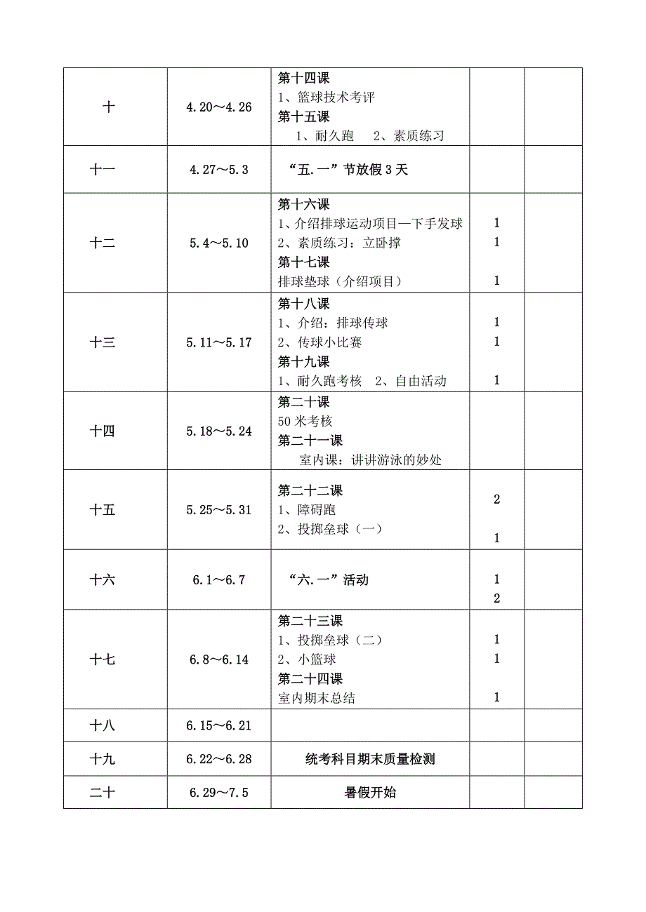 五年级下学期体育教学计划和教案最新.doc_第3页