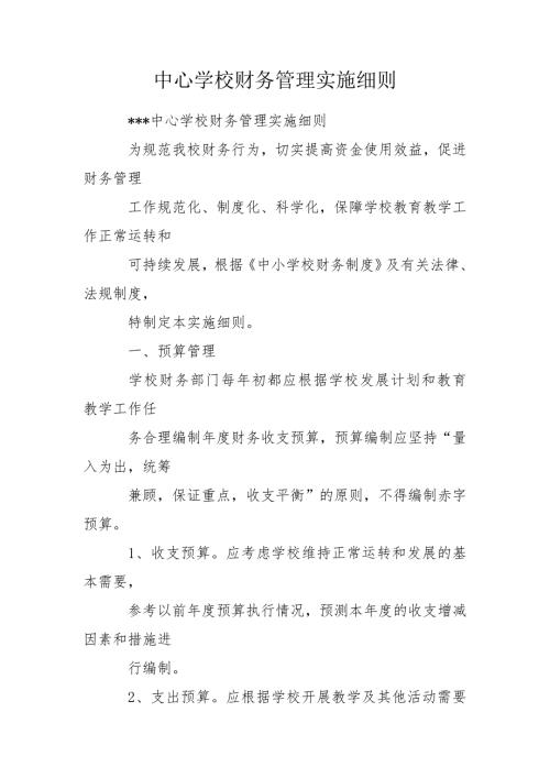 中心学校财务管理实施细则.doc