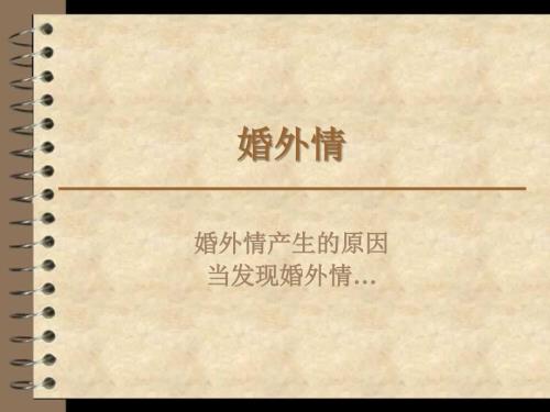婚外情的迷思PPT课件.ppt