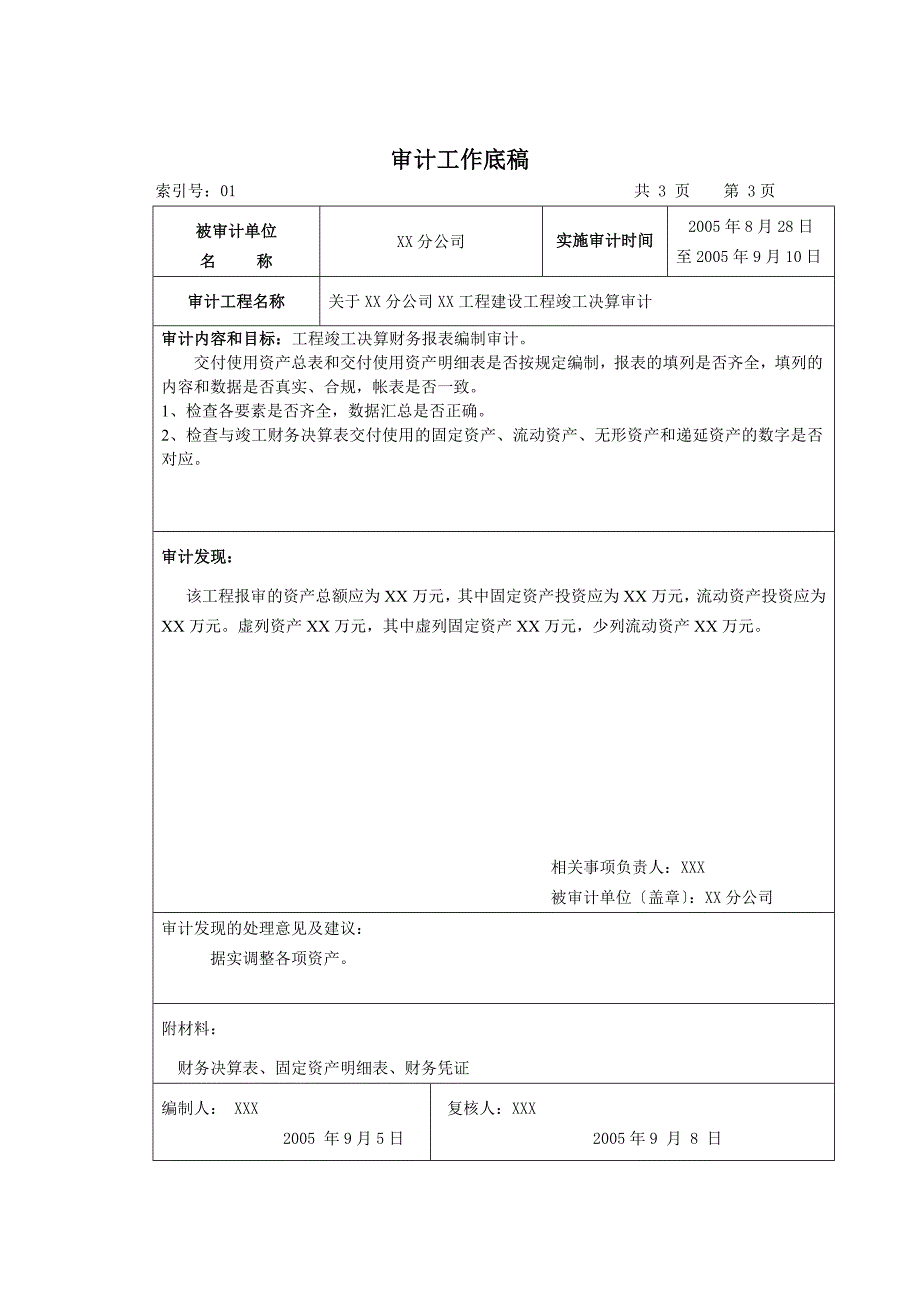 审计实施参考指南工程竣工决算审计工作底稿.doc_第3页