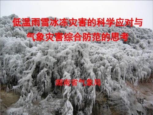 低温雨雪冰冻灾害的科学应对与气象灾害综合防范的思考.ppt