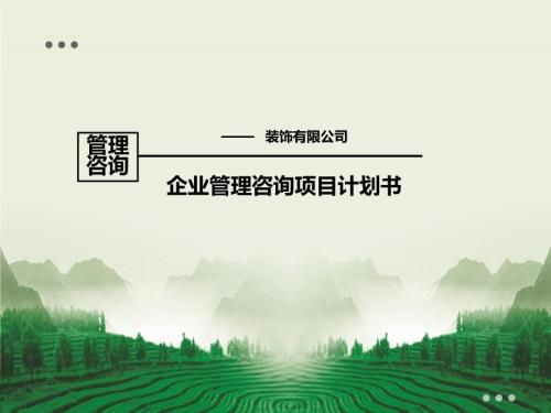 企业管理咨询项目计划书.ppt