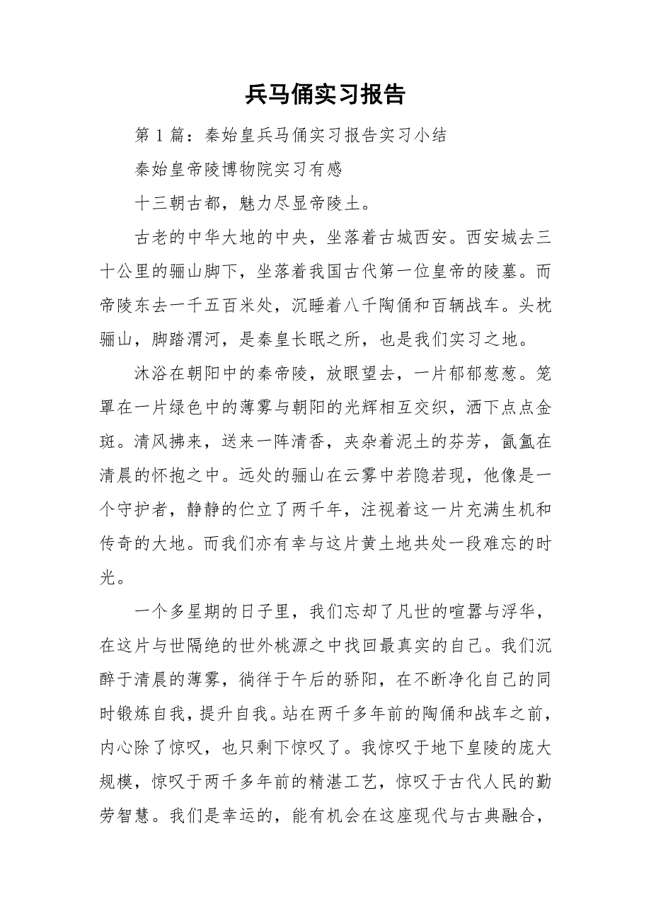 兵马俑实习报告.doc_第1页