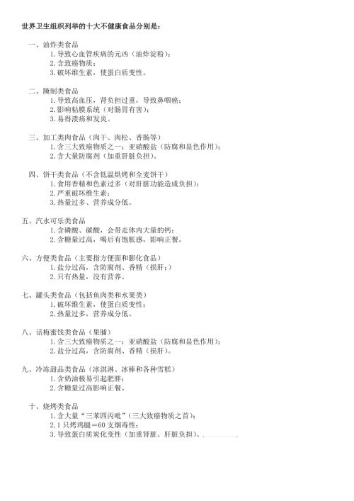 十大不健康食物.docx