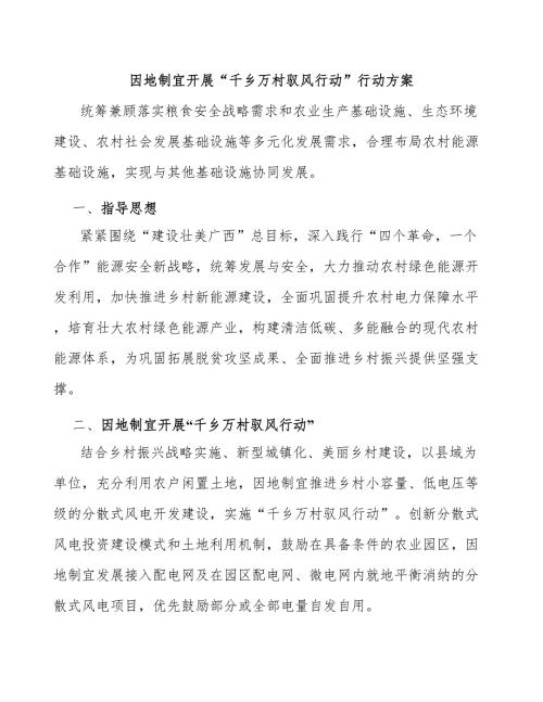 因地制宜开展千乡万村驭风行动行动方案.docx