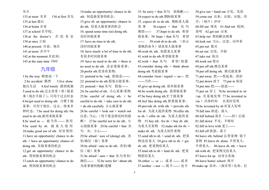 参考材料冀教版初中英语重点短语.doc_第3页
