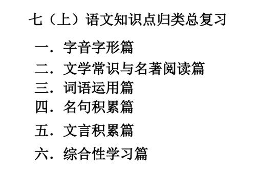 人教版七年级上语文知识点归类总复习课件.ppt