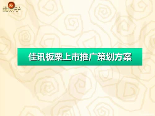佳讯板栗上市推广策划方案144页.ppt