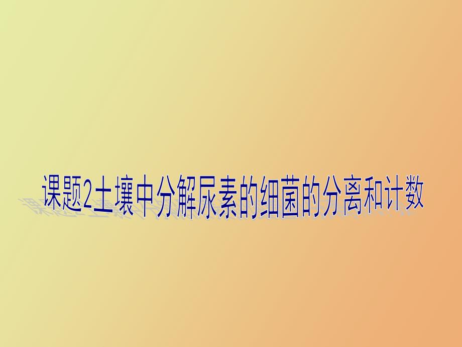 土壤中分解尿素的细菌的分离和计数.ppt_第1页