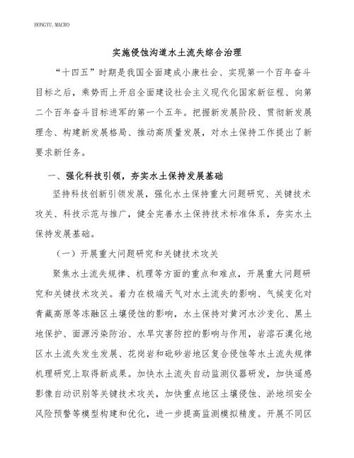 实施侵蚀沟道水土流失综合治理.docx