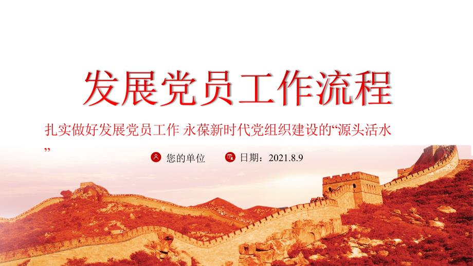 发展党员工作流程党课PPT内容完整仅供参考.pptx_第1页