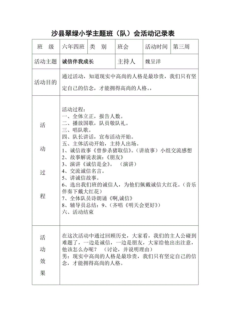 主题班队会活动记录表.doc_第3页