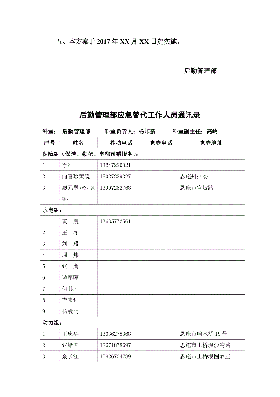 后勤管理部工作人员紧急替代程序与方案.doc_第3页