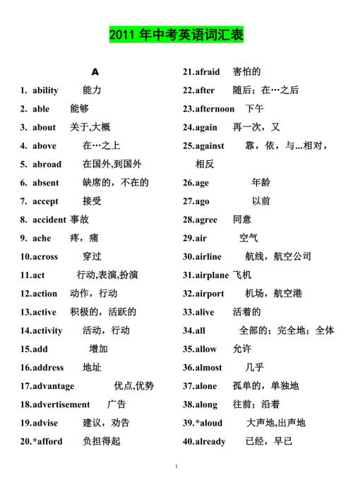 中考英语词汇表.doc