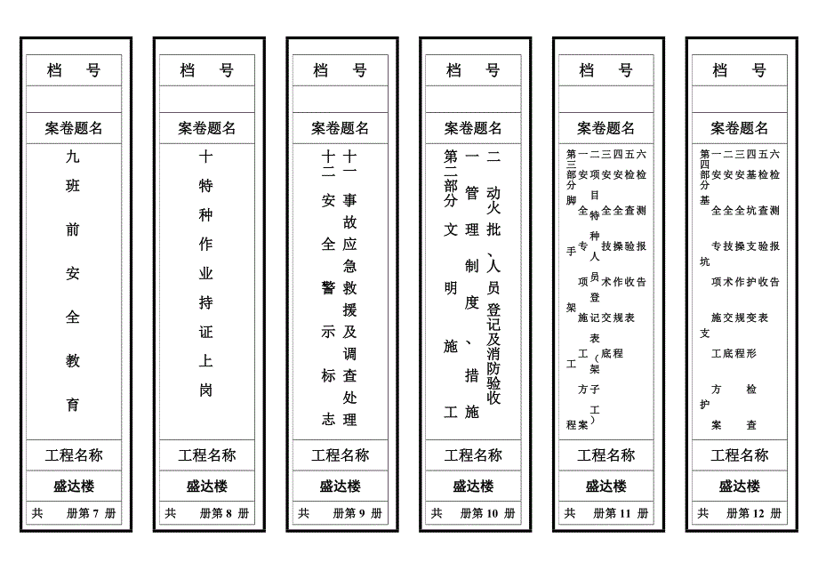 完整安全资料文件盒标签及卷内目录.doc_第2页