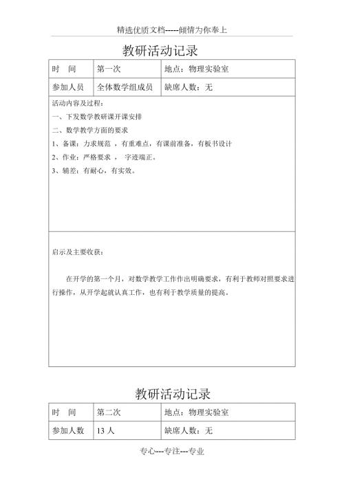 初中数学教研活动记录共13页.doc