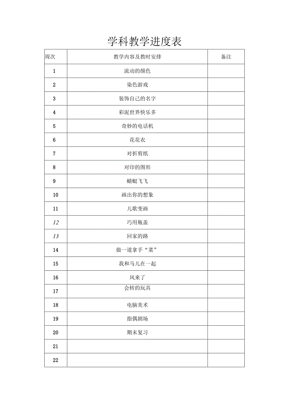 二年级上册美术课程教学设计.docx_第1页