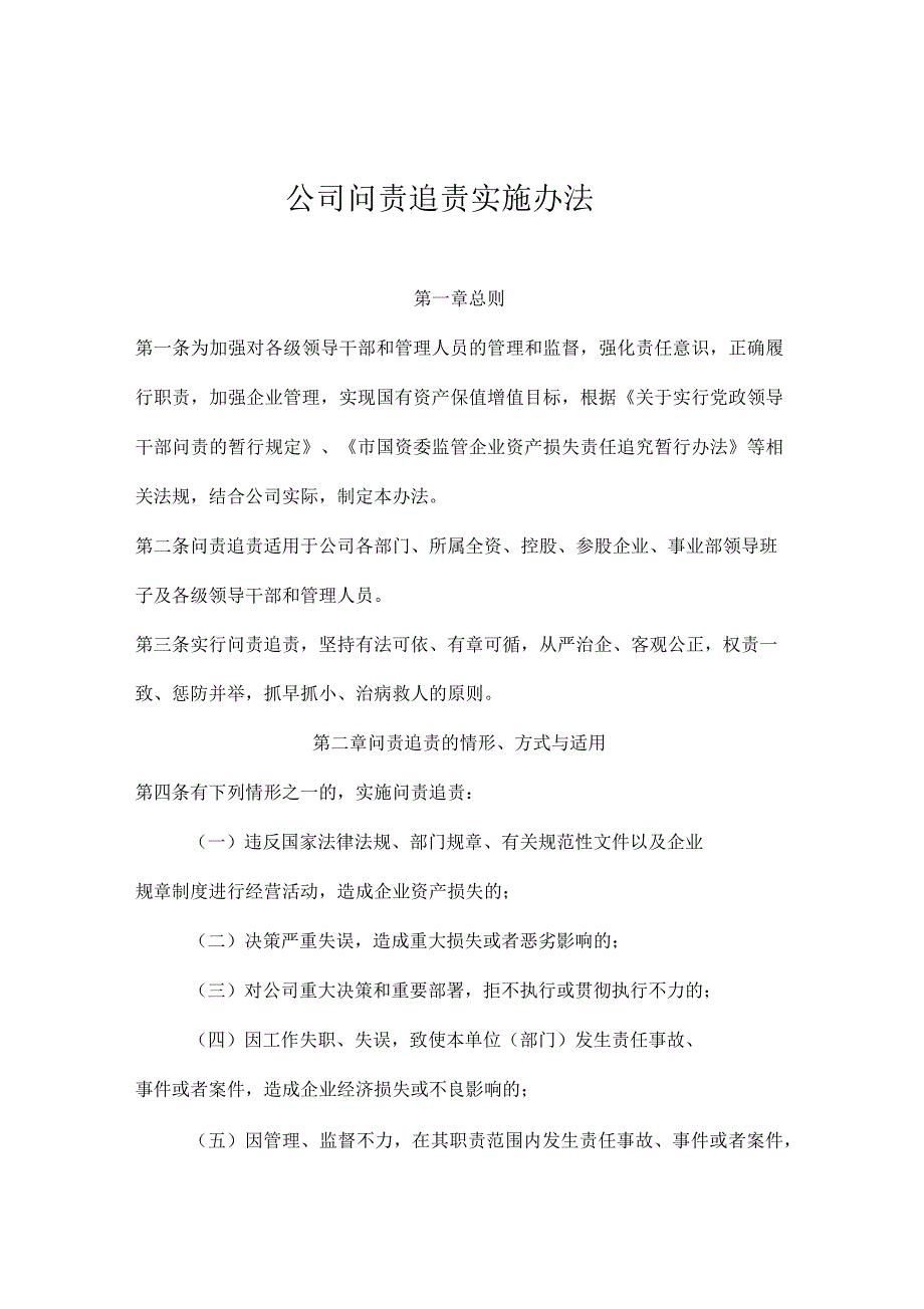 公司问责追责实施办法.docx_第1页