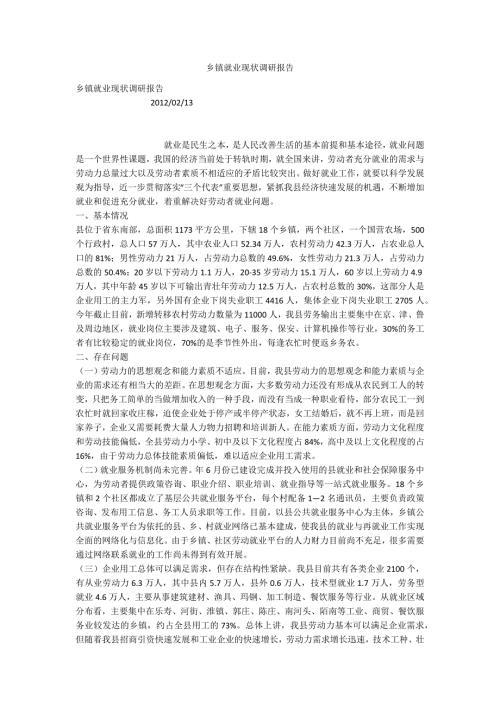 乡镇就业现状调研报告.docx