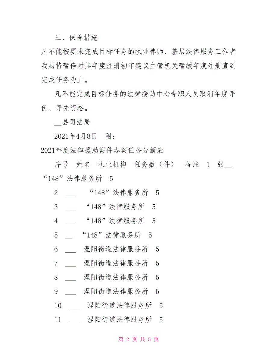 县司法局关于下达2021法律援助案件目标任务的通知.doc_第2页