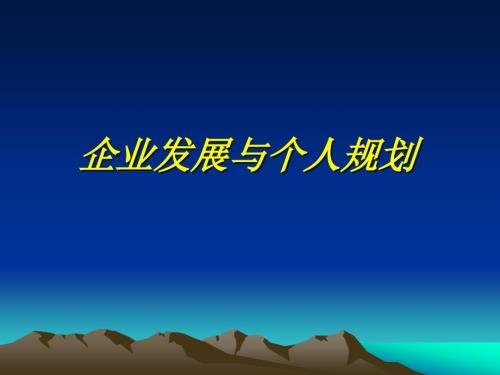 公司发展与个人规划.ppt