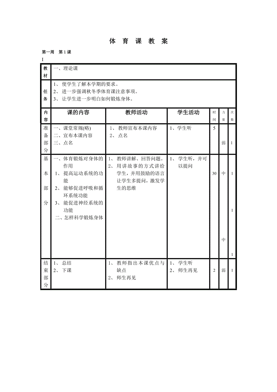 人教版六年级上册体育全册教案已整理.doc_第1页