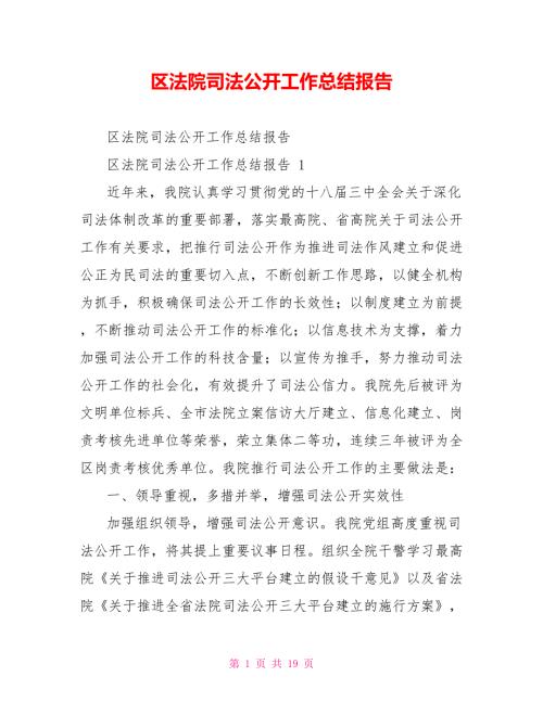 区法院司法公开工作总结报告.doc