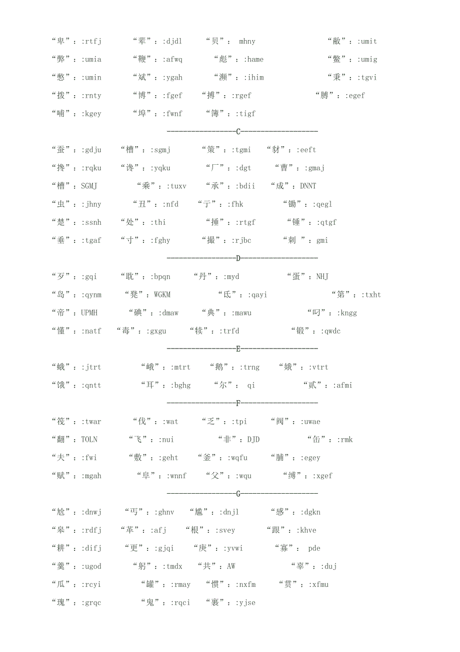 五笔难打字疑难字难拆字编码大全大汇总.doc_第3页