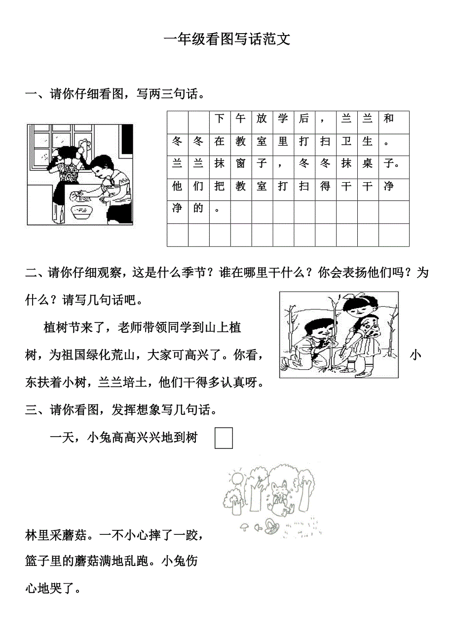 人教版一年级常见看图写话范文类型.doc_第1页