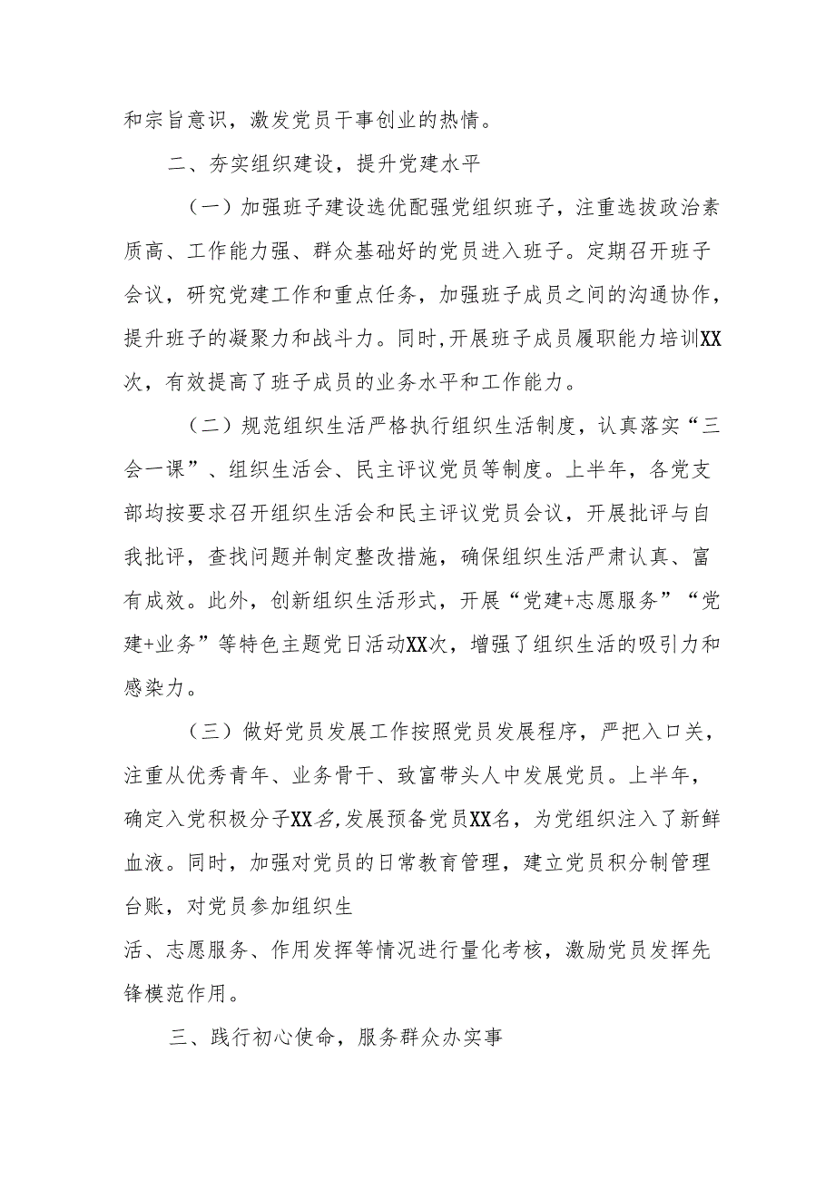 2025年上半年《党建工作总结》及下一步工作打算（汇编9份）.docx_第2页