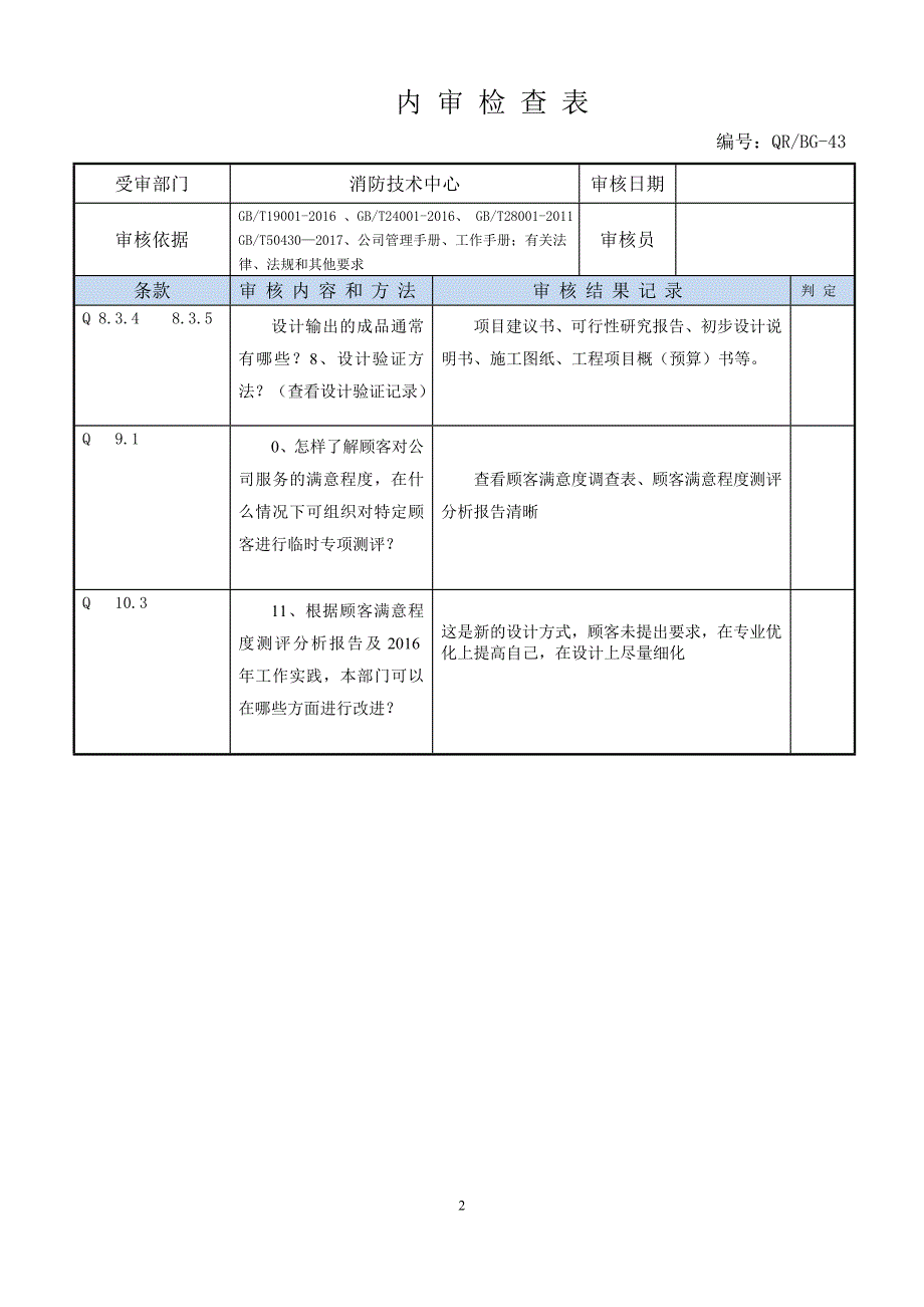 内审检查表消防技术中心.doc_第2页